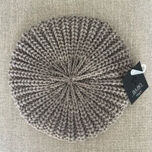 NWT BA-BO Knitted Wool Blend Beret Hat Cap - Stone Gray Made in Italy
